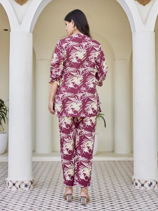 MAROON_Pure_Cotton_Pure_Cotton_Printed_19_Top_:_1_Pant_Co-Ord_Sets_For_Women