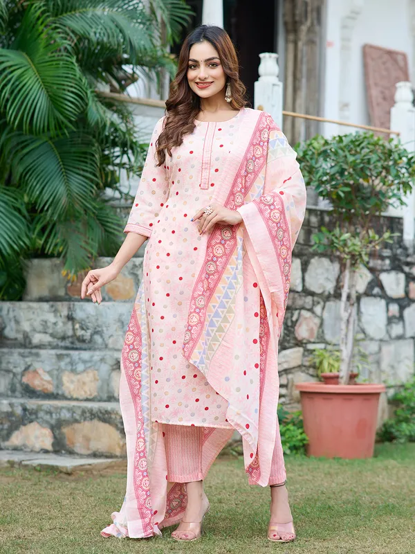 Off_White_Silk_Blend_Straight_Calf_Length_Round_Neck_Kurta_Sets_For_Women