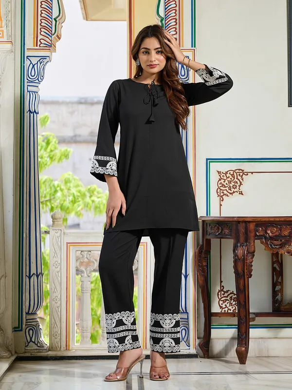 BLACK_Pure_Silk_Pure_Silk_Self_Design_1_Top_:_1_Pant_Co-Ord_Sets_For_Women