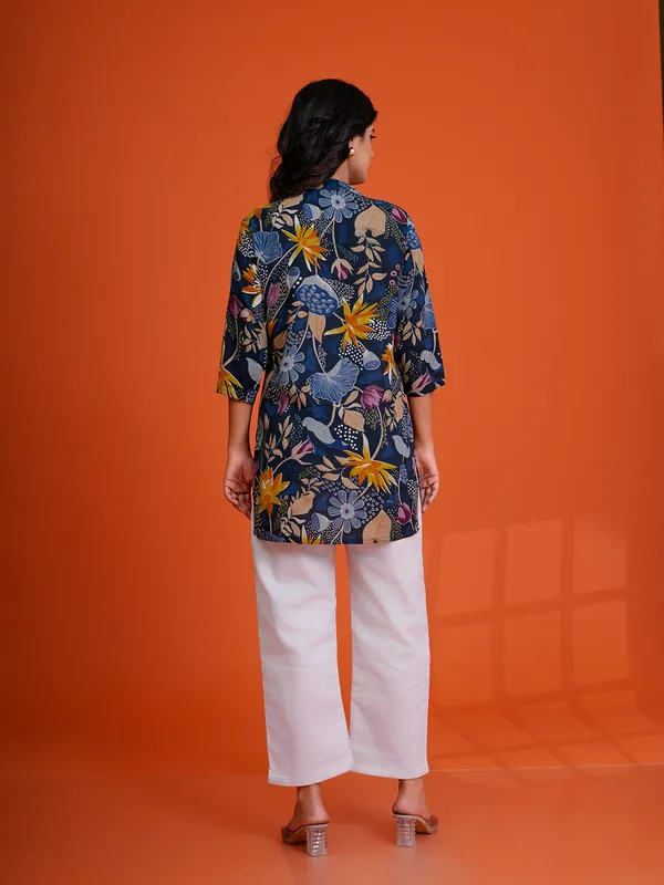 NAVY_BLUE_Viscose_Rayon__Printed_Tunic_for_women