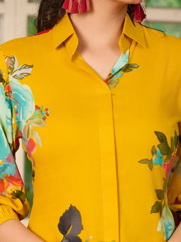 MUSTARD_Silk_Blend_Silk_Blend_Printed_1_Top_:_1_Pant_Co-Ord_Sets_For_Women