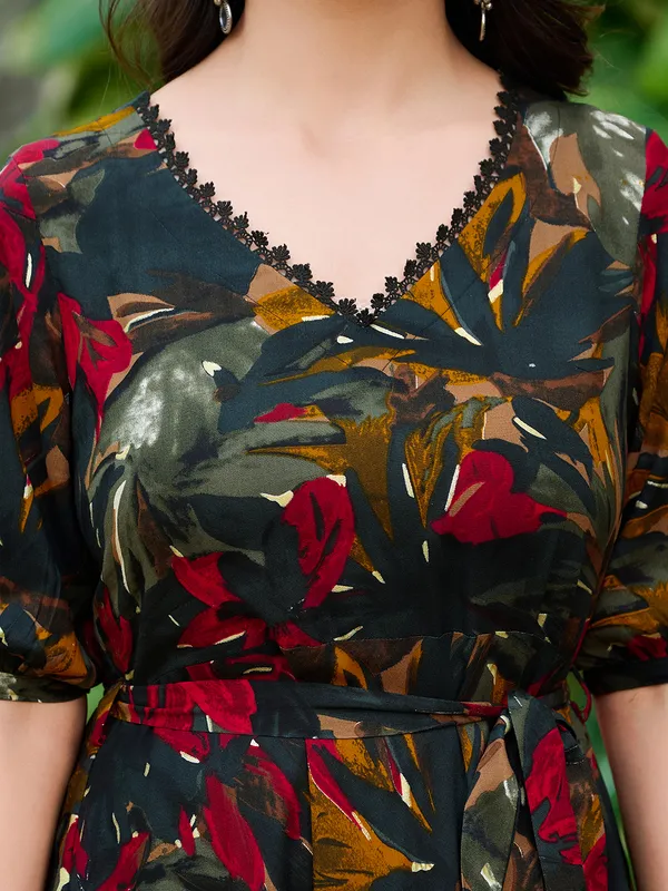 BLACK_Cotton_Silk_V-Neck_Printed_Tunic_for_women