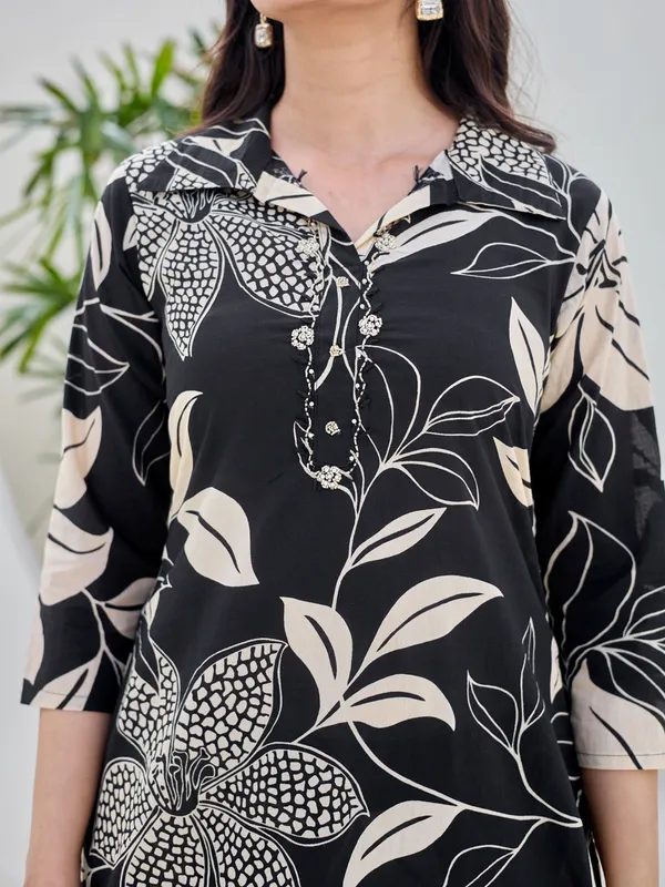 BLACK_Pure_Cotton_Pure_Cotton_Printed_7_Top_:_1_Pant_Co-Ord_Sets_For_Women