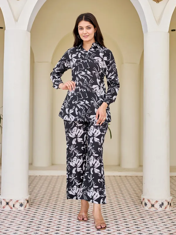 BLACK_Pure_Cotton_Pure_Cotton_Printed_43_Top_:_1_Pant_Co-Ord_Sets_For_Women