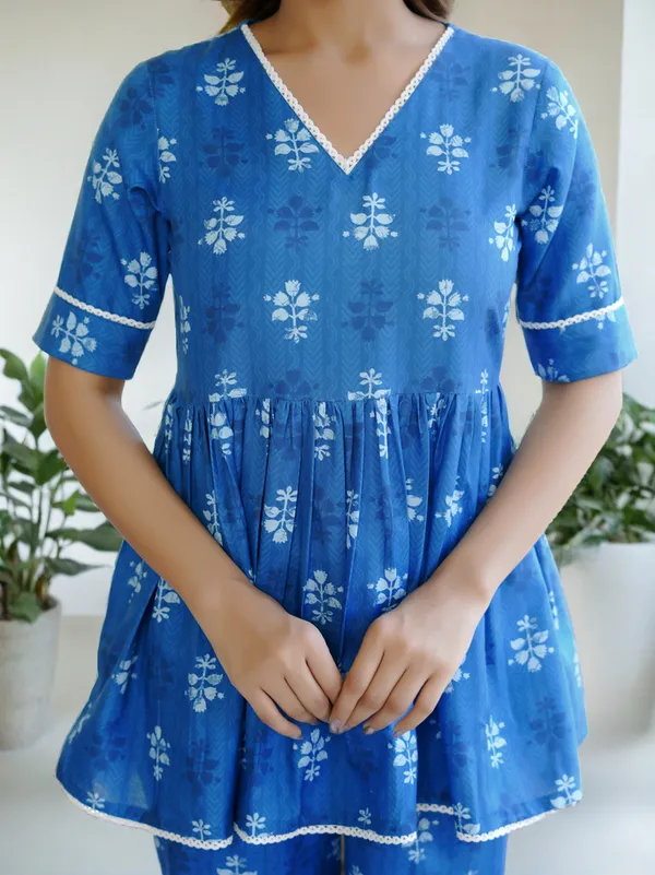 BLUE_Viscose_Rayon_Viscose_Rayon_Printed_1_Top_:_1_Pant_Co-Ord_Sets_For_Women