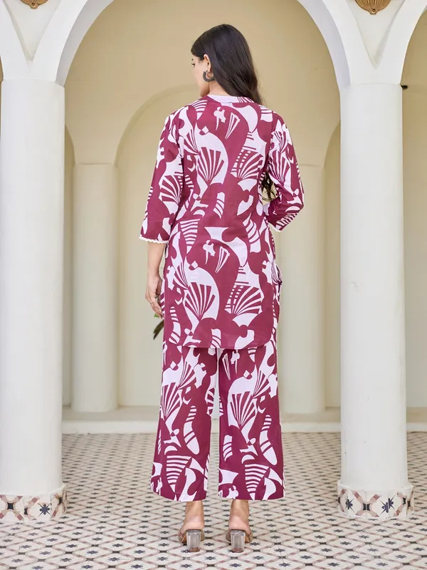 MAROON_Pure_Cotton_Pure_Cotton_Printed_25_Top_:_1_Pant_Co-Ord_Sets_For_Women