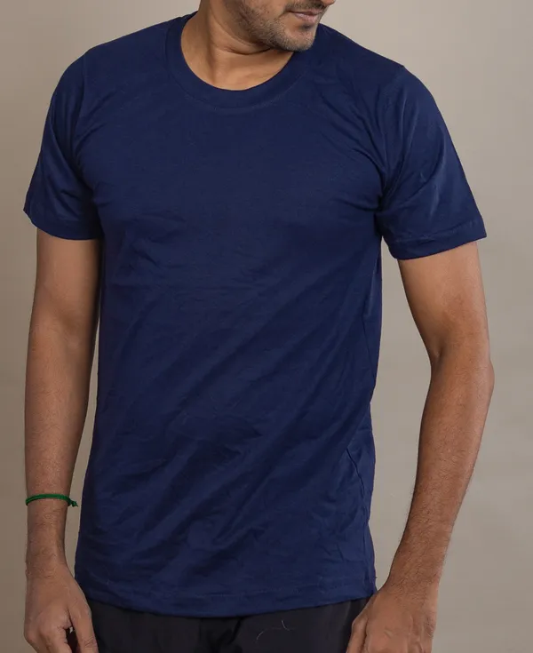 Navy_Blue_Cotton_220_Gsm_Round_Neck_T_Shirt_For_Men