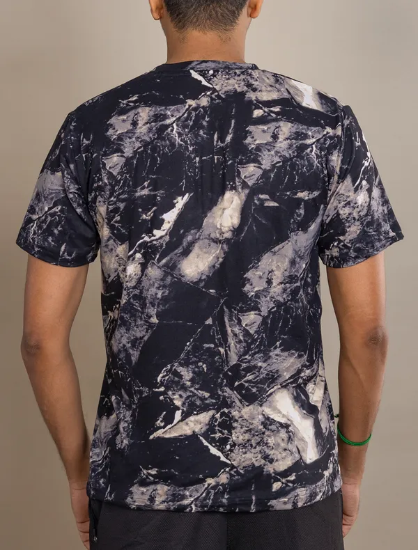 Black_&_White_Cotton_Feel_Lycra_Round_Neck_T_Shirt_For_Men