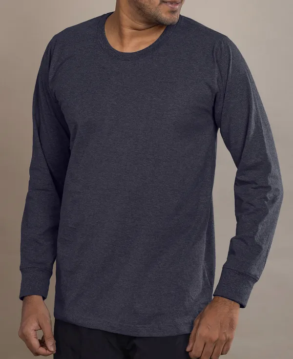 Charcoal_Melange_Cotton_220_Gsm_Round_Neck_T_Shirt_For_Men_Full_sleeve