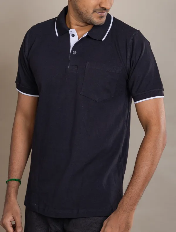 Black_Cotton_250_Gsm_Colar_T_Shirt_For_Men