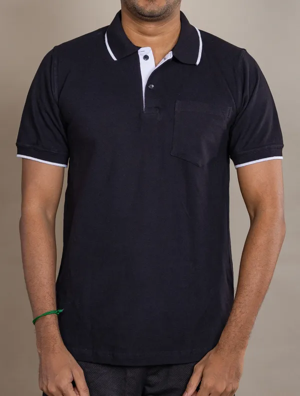 Black_Cotton_250_Gsm_Colar_T_Shirt_For_Men