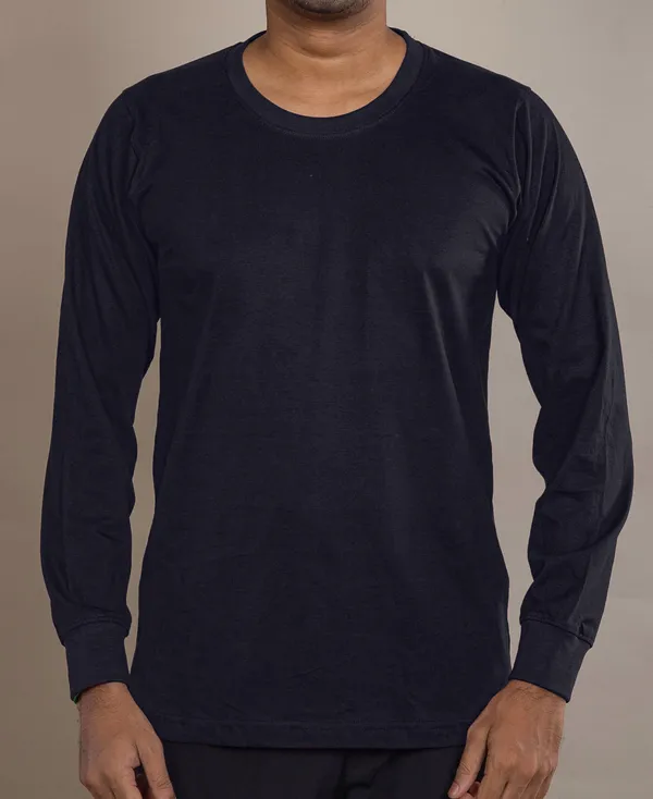 Black_Cotton_220_Gsm_Round_Neck_T_Shirt_For_Men