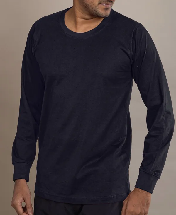 Black_Cotton_220_Gsm_Round_Neck_T_Shirt_For_Men