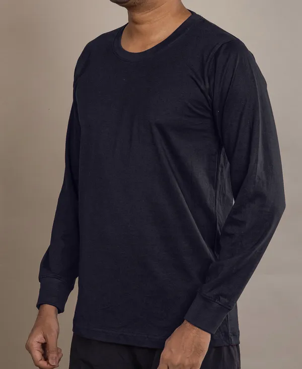 Black_Cotton_220_Gsm_Round_Neck_T_Shirt_For_Men
