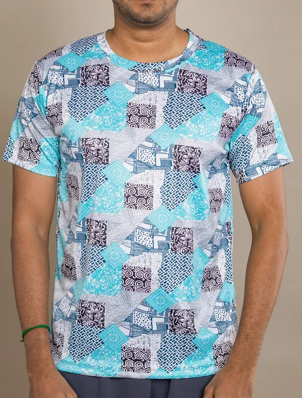 Sky_Blue_Printed_Selina_Round_Neck_T_Shirt_For_Men