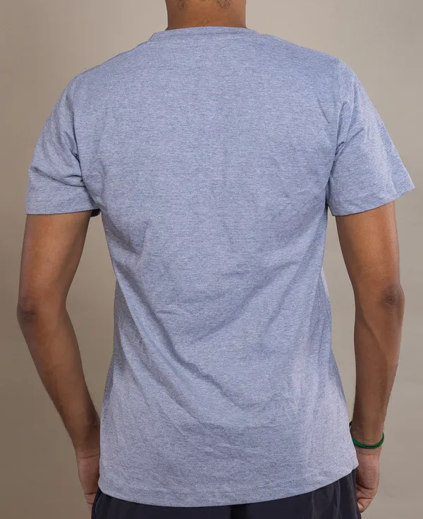 Light_Grey_Melange_Cotton_220_Gsm_Round_Neck_T_Shirt_For_Men