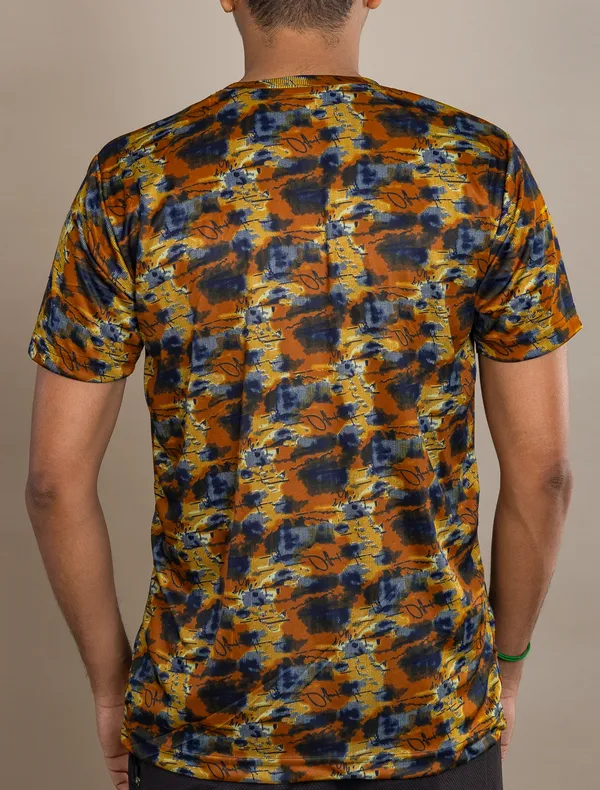 Maroon_Melange_Printed_Selina_Round_Neck_T_Shirt_For_Men