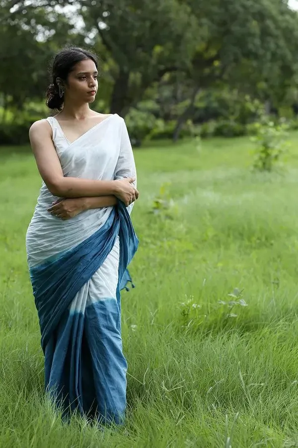 White_&_Blue_Premium_Soft_linen_Cotton_Saree_For_Women