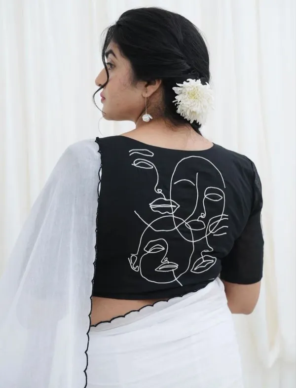 Black_&_White_Premium_Soft_linen_Cotton_Saree_For_Women