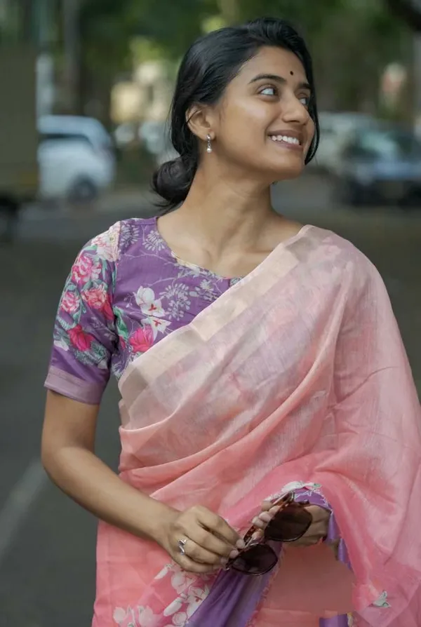Peach_Premium_Soft_linen_Cotton_Saree_For_Women