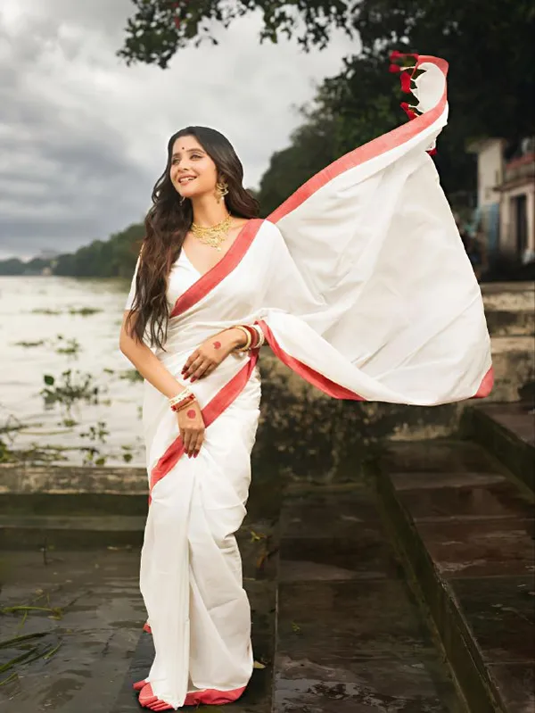 BEAUTIFUL_RED_Colour_Border_With_Pure_Linen_Cotton_saree