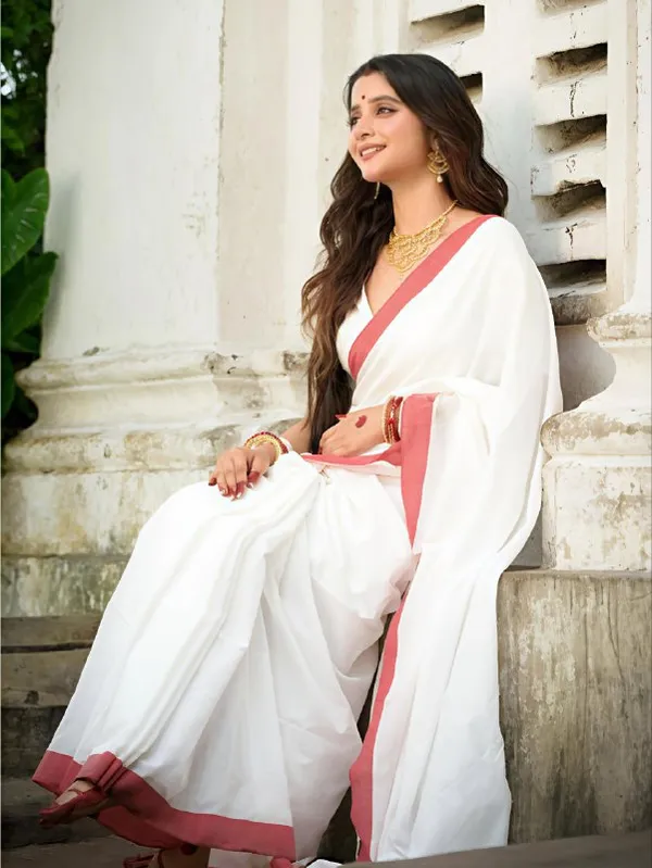 BEAUTIFUL_RED_Colour_Border_With_Pure_Linen_Cotton_saree