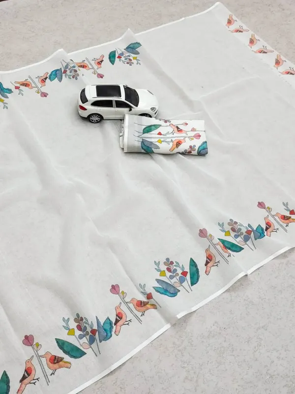 White_Premium_Soft_linen_Cotton_Saree_For_Women