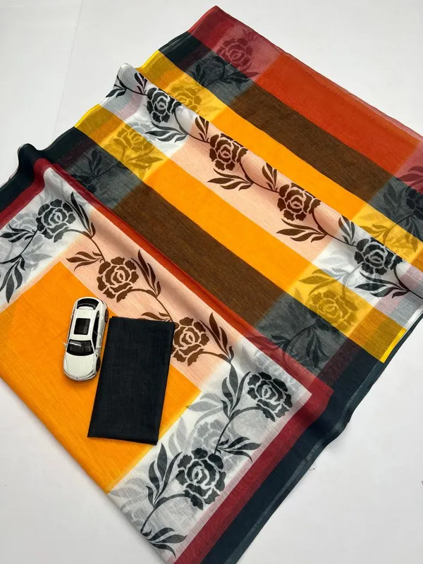 ORANGE_COLOUR_LINEN_SAREES