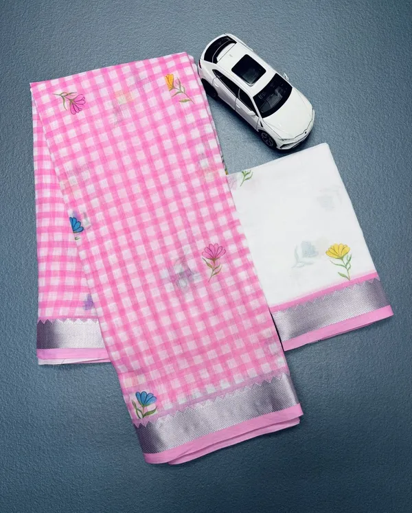 Babby_Pink_Premium_Flower_Print_Saree