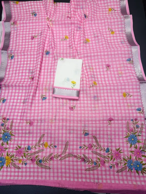Babby_Pink_Premium_Flower_Print_Saree