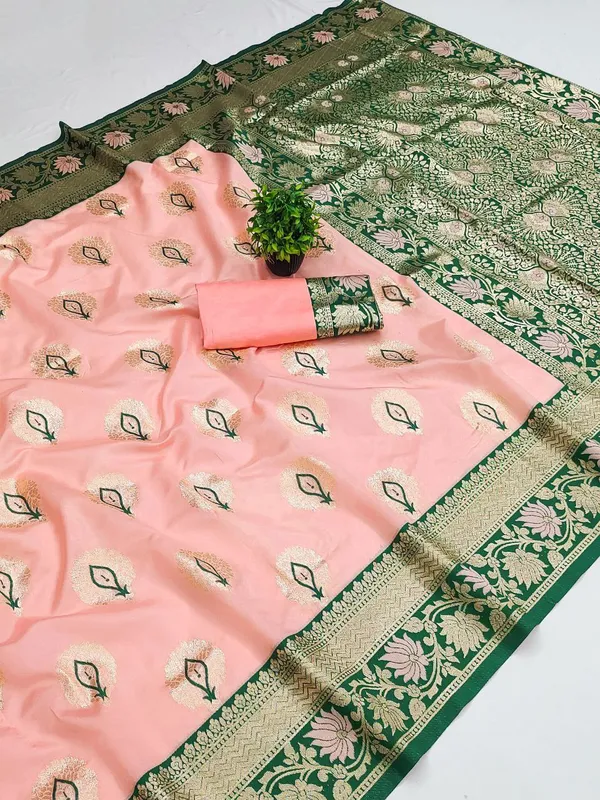 Best_And_Premium_Banarasi_Sarees_Peach_Colour