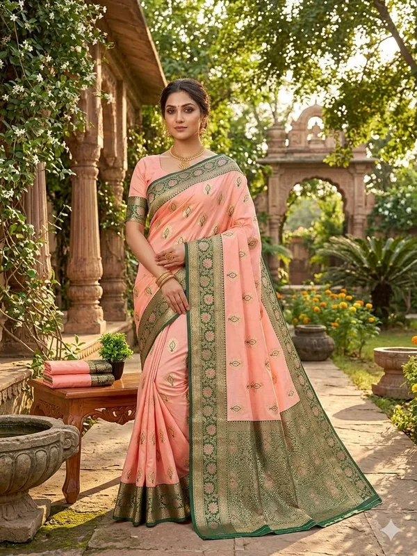 Best_And_Premium_Banarasi_Sarees_Peach_Colour