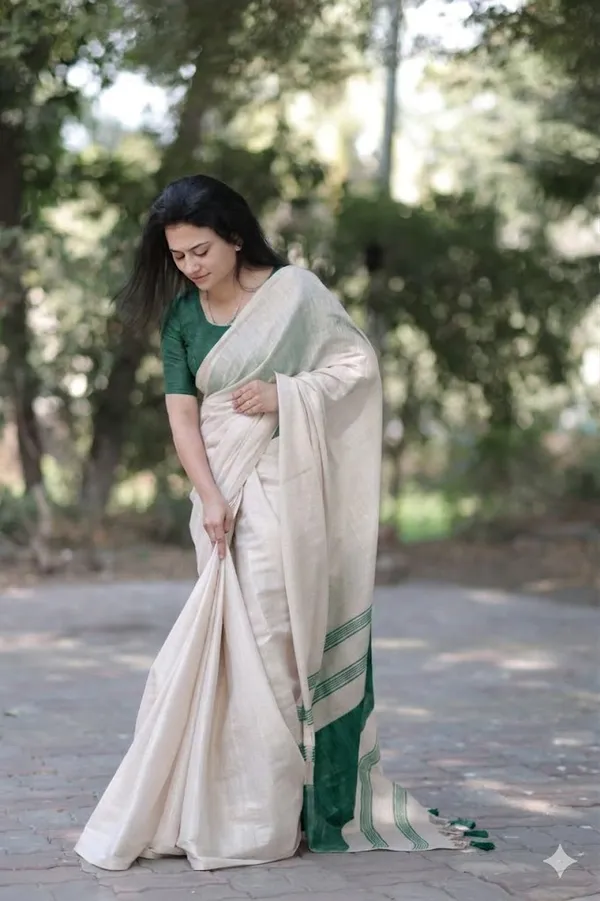 Bottle_Green_Linen_Cotton_Premium_Sarees