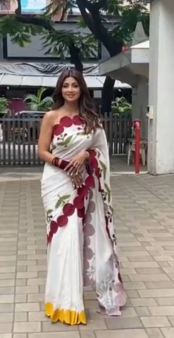 White_&_Maroon_Premium_Soft_linen_Cotton_Saree_For_Women