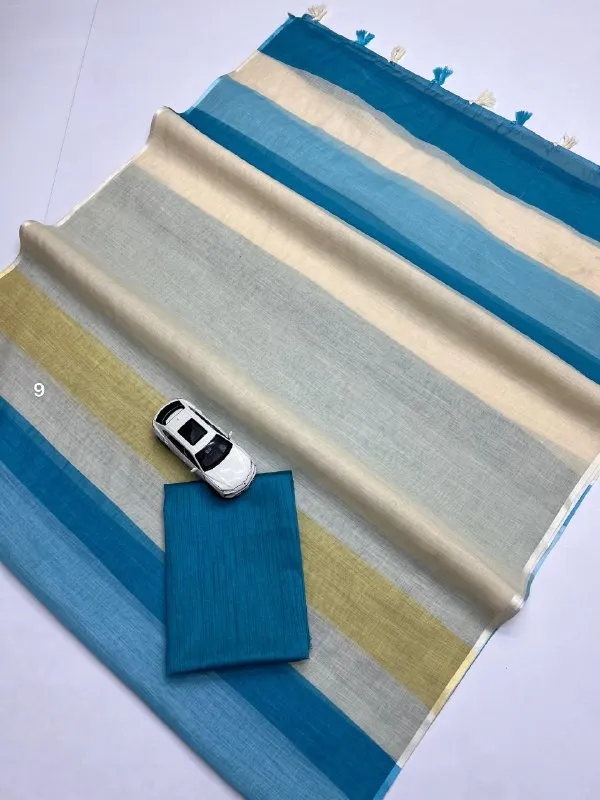 Multi_Colour_soft_linen_cotton_saree