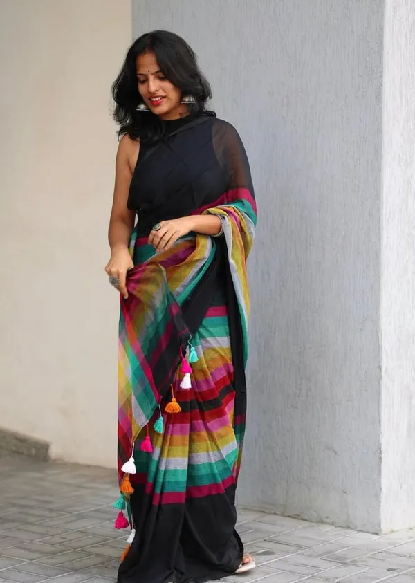 Multi_Colour_soft_linen_cotton_saree