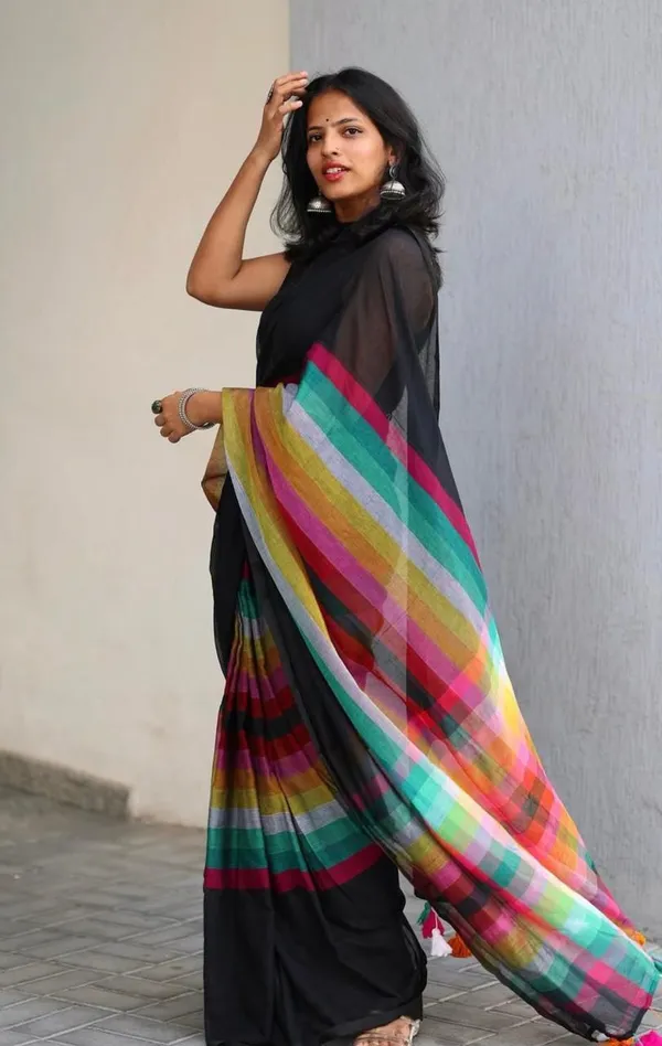 Multi_Colour_soft_linen_cotton_saree