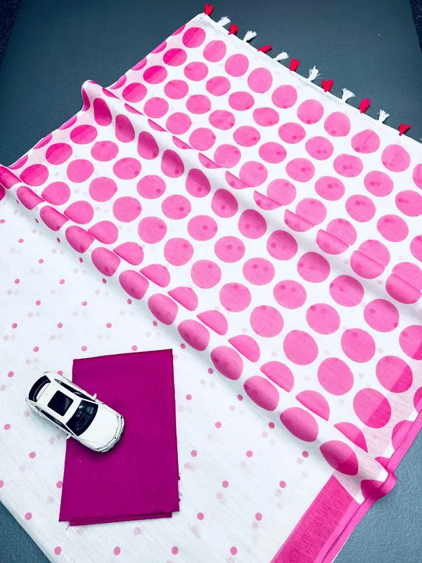 WHITE_&_PINK_FLOWER_SOFT_LINEN_SAREES