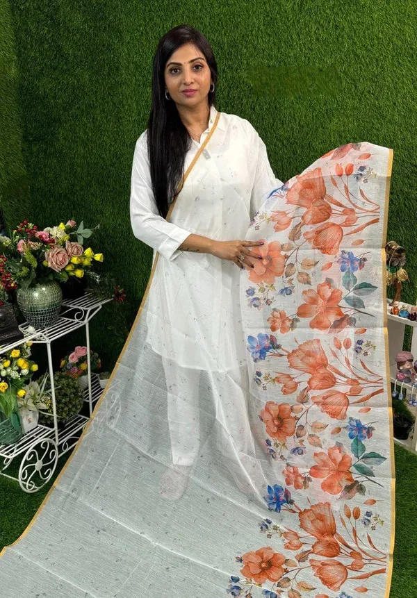 Multicolor_Premium_Soft_linen_Cotton_Saree_For_Women