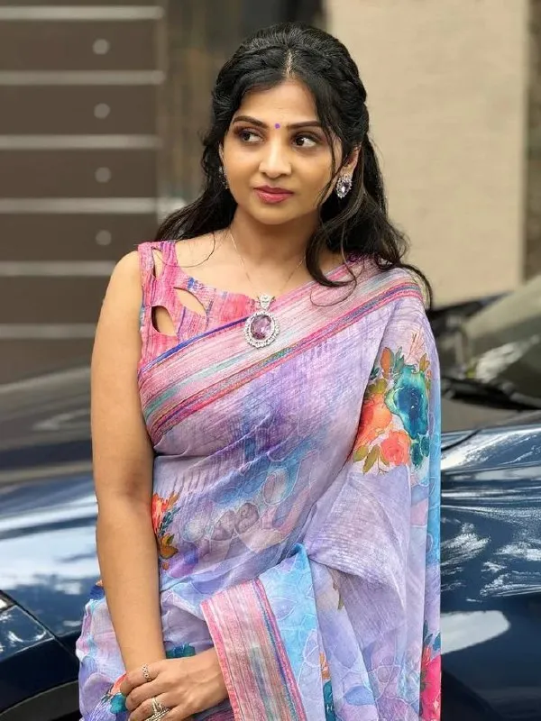 Lavender_Soft_Linen_Cotton_Saree_For_Women