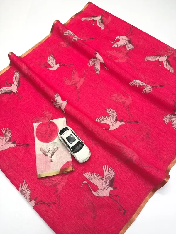Pink_Linen_Sarees_And_Best_Digital_Print_Designer_Sarees