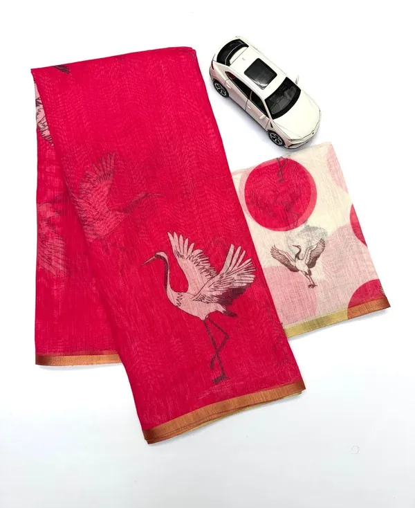 Pink_Linen_Sarees_And_Best_Digital_Print_Designer_Sarees
