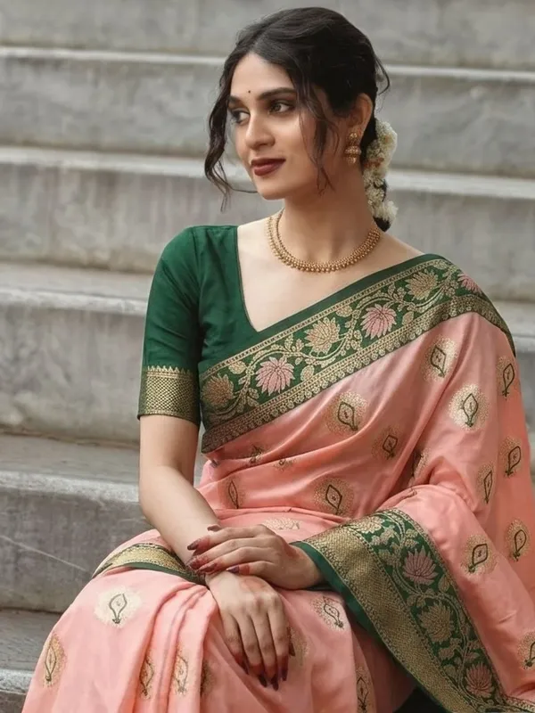 Pitch_And_Green_Best_Banarasi_Silk_Sarees