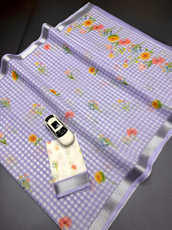 Purpal_Linen_Chex_Sarees