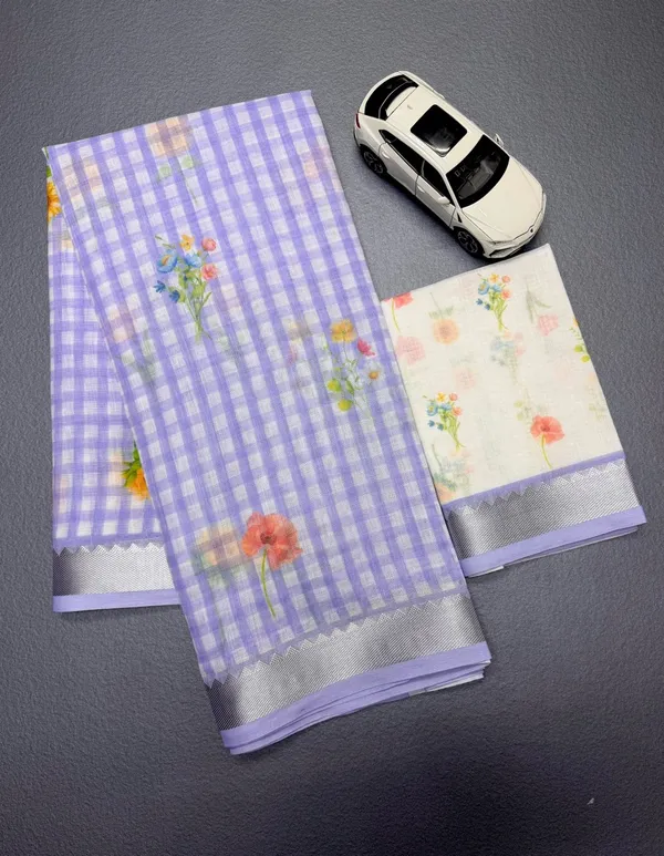 Purpal_Linen_Chex_Sarees