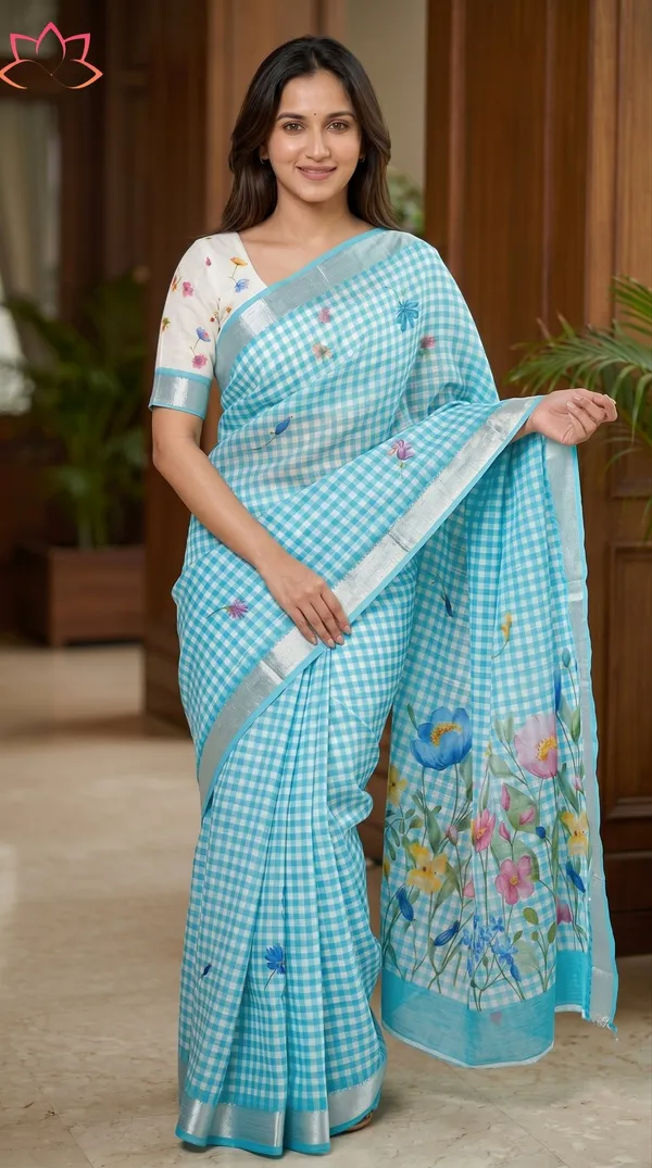 Sky_Blue_Premium_Linen_Sarees