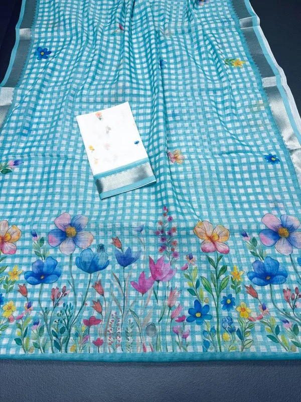 Sky_Blue_Premium_Linen_Sarees