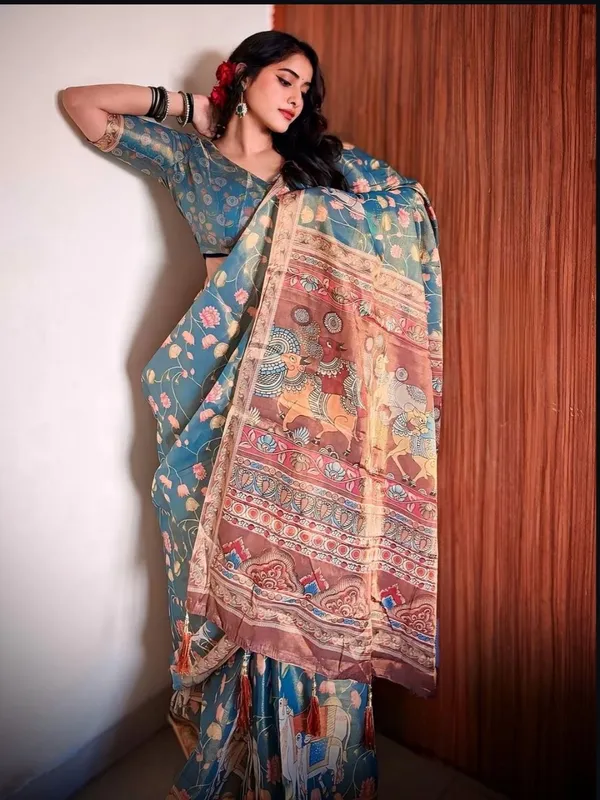 Sky_Blue_Very_Beautiful_Linen_Tissue_Sarees