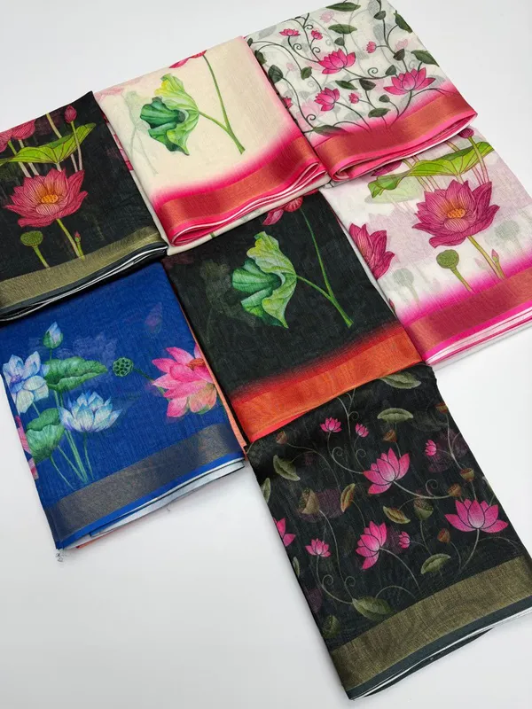 White_Kalamkaari_Printed_Sarees