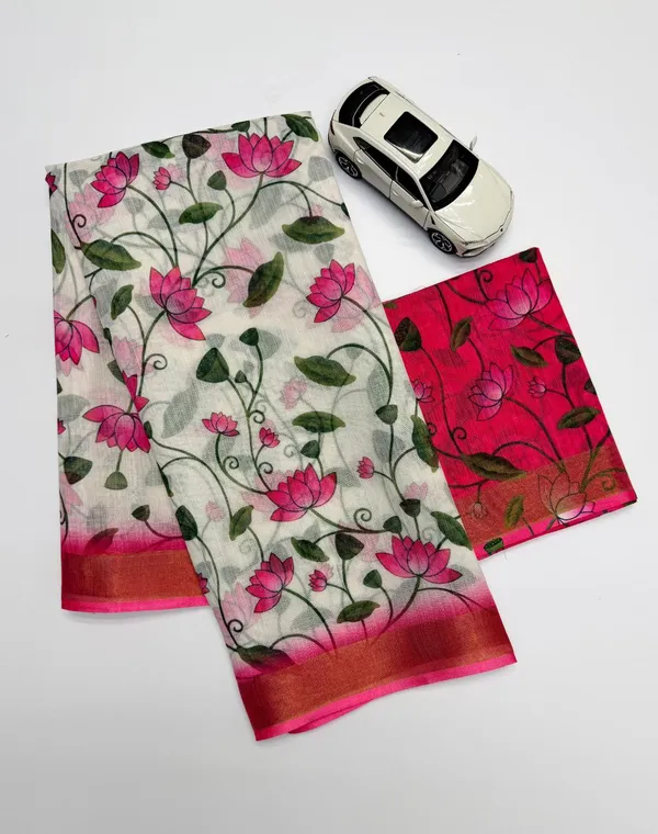 White_Kalamkaari_Printed_Sarees